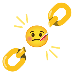 chains and face with thermometer