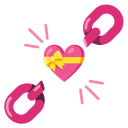 chains and heart with ribbon