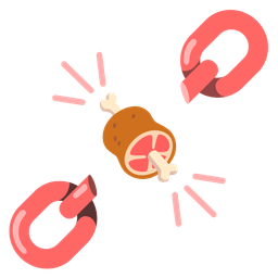 chains and meat on bone