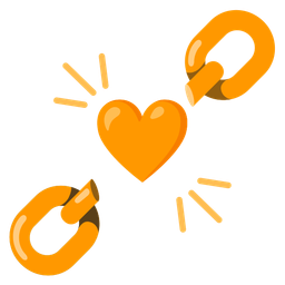 chains and orange heart