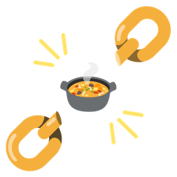 chains and pot of food