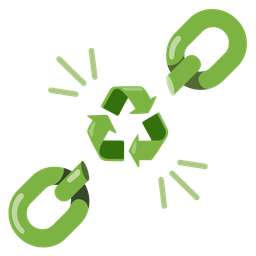 chains and recycling symbol