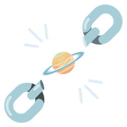 chains and ringed planet