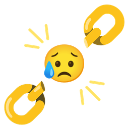 chains and sad but relieved face