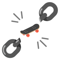 chains and skateboard