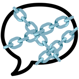 chains and speech balloon
