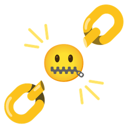 chains and zipper-mouth face