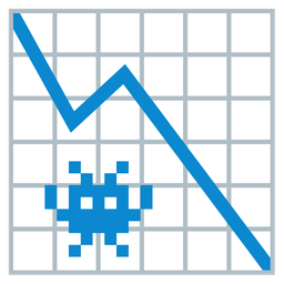 chart decreasing and alien monster