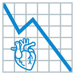 chart decreasing and anatomical heart