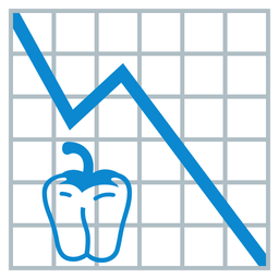 chart decreasing and bell pepper