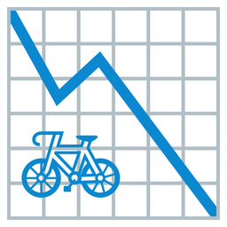 chart decreasing and bicycle