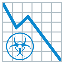 chart decreasing and biohazard
