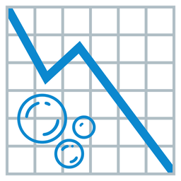 chart decreasing and bubbles