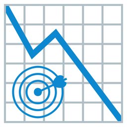 chart decreasing and bullseye