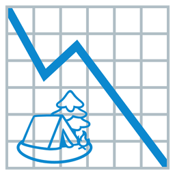 chart decreasing and camping
