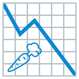 chart decreasing and carrot