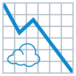 chart decreasing and cloud