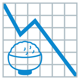 chart decreasing and cooked rice