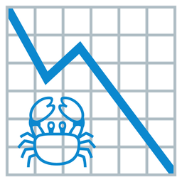 chart decreasing and crab