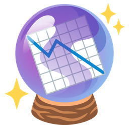 chart decreasing and crystal ball
