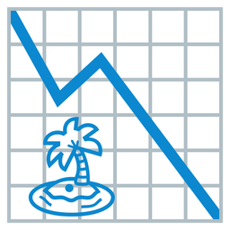 chart decreasing and desert island