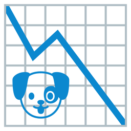 chart decreasing and dog face