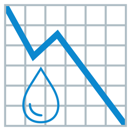 chart decreasing and droplet