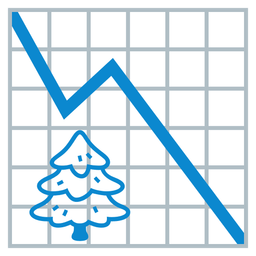 chart decreasing and evergreen tree