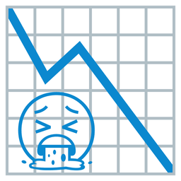 chart decreasing and face vomiting