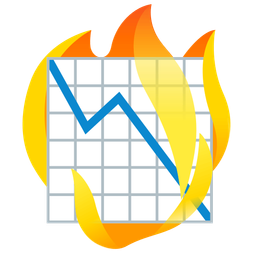 chart decreasing and fire