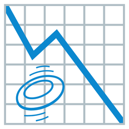 chart decreasing and flying disc