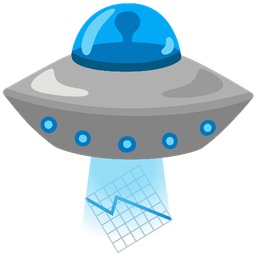 chart decreasing and flying saucer