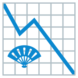 chart decreasing and folding hand fan