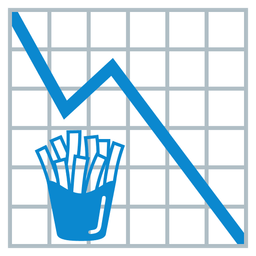 chart decreasing and french fries