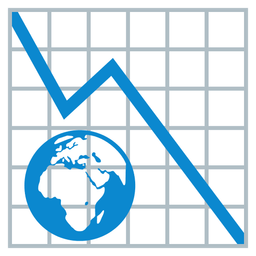 chart decreasing and globe showing Europe-Africa