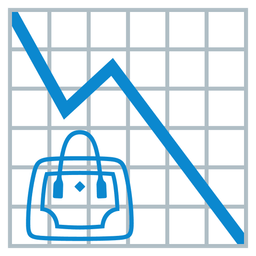 chart decreasing and handbag