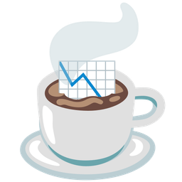 chart decreasing and hot beverage