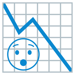 chart decreasing and hushed face