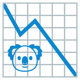 chart decreasing and koala