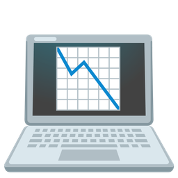 chart decreasing and laptop
