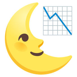 chart decreasing and last quarter moon face