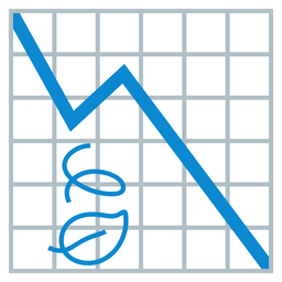 chart decreasing and leaf fluttering in wind