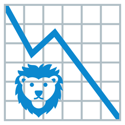 chart decreasing and lion