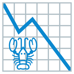 chart decreasing and lobster