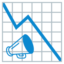 chart decreasing and megaphone
