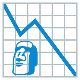 chart decreasing and moai