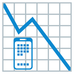 chart decreasing and mobile phone
