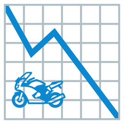 chart decreasing and motorcycle