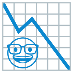 chart decreasing and nerd face