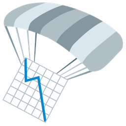 chart decreasing and parachute